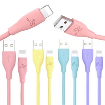 아이엔조이 마카롱 USB 아이폰 고속충전 케이블 30cm, 핑크, 마카롱 아이폰 케이블 1.2m