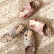 도토리와다람쥐 니트 실내화, 그레이