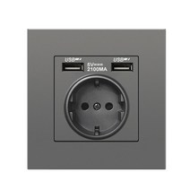 디자인 멀티탭 depo 벽 유형 이중 usb 전원 소켓 2.1a usb가 있는 전기 소켓 벽 플러그 16a 220v 콘센트 독일, USB가 있는 회색, 110-250v