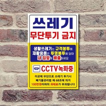 쓰레기불법 무단 투기 금지 안내 포맥스 재활용 분리수거 경고판 표지판, 2개, 쓰레기투기금지세로초대형