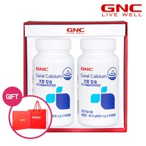 GNC 코랄칼슘마그네슘비타민D 플러스 세트(60정x2개)+선물포장, 단품, 단품