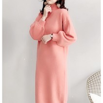 위위브렌 여성 롱 니트 고급 빅사이즈 겨울 원피스