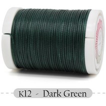 가죽공예실 레자실 가죽초실 Small Roll Flat Wax Thread Polyester Bracelet for Knitting Leather Craft, 02 1.0mm 210D 65M, 12 12 - Dark Green