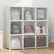 가방보관대 가방 핸드백 조립식 디자인 계단식 명품 진열대 진열장 보관함, 정사각 4칸