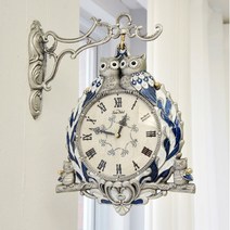 데일리데코 포나 쌍둥이 부엉이 양면 벽시계, 상세페이지 참조