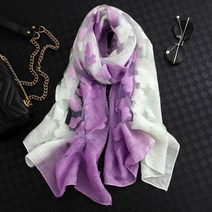 꽃무늬 민무늬 쉬폰 머플러 스카프 컬러 매칭 여성 여름 실크 여성용 숄 및 랩 오간자 중공 꽃 비치 스톨스 반다나 풀라드