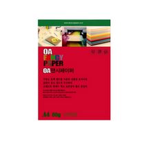 [동화오피스] 두성종이 OA 팬시페이퍼 80g 25매 / A4 색지 용지, P12 빨강