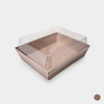 팩스타 KP몰드 크라프트 제과 분식 트레이 7호 300개, 브라운뚜껑