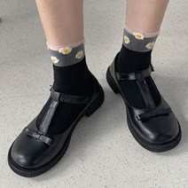 묘먀미 T스트랩 리본 둥근코 메리제인단화 MB093