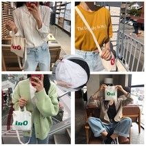 킴브로컴퍼니 2개 오위 지퍼형 미니 크로스 토트 에코백 (그린/레드)