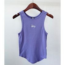 스투시 GRAFFITI SHAPED RIB 탱크 탑 ST122007 그레이프 WOMENS