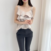 러블리아미에 / 아미에 /[자체제작]새틴 블링블링 프릴나시 블라우스