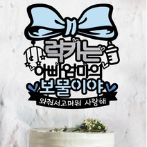 왕리본 태교여행소품 만삭촬영소품, B-아빠엄마의 보물이야, [1]블루-리본