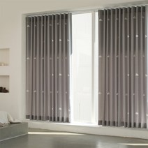 창안애 아이방 스카치 구름패치 커튼 비암막 일반주름 140x165