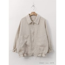 [코지23] 여자 베이직 캐주얼 카라 투포켓 아방 스트링 린넨 자켓