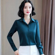 셔츠 남방 블랙 정장 면접 장례식장 조문 오피스 베이직 유품회 특매 실크 여성 춘추 스타일 창고 정리 양지 누에사 빅 톱