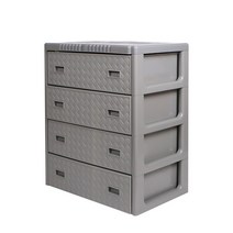 빅사이즈 그랜드 라탄 플라스틱 서랍장 4단, 그레이