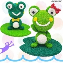 스마일 개구리 만들기 5인 세트 클레이 키트 재료 미술 수업 활동 도안 꾸미기 방과후