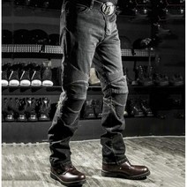 [kirahosi]오토바이청바지 할리데이비슨 아메리칸 가을 겨울 가죽 더바지000077485 바이크, 파란색 (보호 장구 없음)