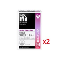 일동 마이니 액티브엽산 활성형 임산부 엽산제 식약처 인정 메틸테트라히드로 비타민b12 비타민d3 폴레이트 4세대 활성엽산 부부 임신 준비 초기 여성 남성 영양제 고용량 효능 추천, 2개, 60정