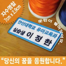 이엠비코리아 안산대학교 유아교육과 실습생 명찰 대학생 자수 이름표 인턴 신입사원 패치, 1장, 열접착식