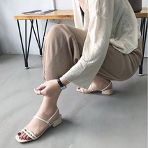 캣츠원피스 스트랩샌들 미들힐 4cm