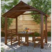 원목 빌라 테라스 정자 파고라 원두막 옥상 가제보, 길이250cmx너비145cmx높이 245cm