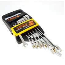 MOASO 기어라쳇렌치 7PCS 라쳇콤비렌치 깔깔이 스패너 8mm - 19mm