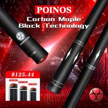 카본큐대 poinos pool cue 탄소 섬유 풀 큐 스틱 메이플 샤프트 10 811 813mm 레인보우 팁 총알 조인트 플레이 큐 스틱 당구 키트, 케이스 선물, 10.8mm