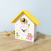 뻐꾸기시계 괘종시계 독일 벽시계 거실 침실 알람 학생 새 시간 책상 라이트 럭셔리, 18인치, Happy Rabbit 새소리의 요점