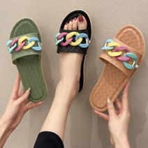 유니크한 버클 포인트 쫄리 슬리퍼 편한 플랫슬리퍼