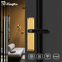 스마트금고 개인금고 미니 가정용 대형 금고Kingku WIFI Tuya Fingerprint Door Lock Smart Password Digit, 03 Black 5072