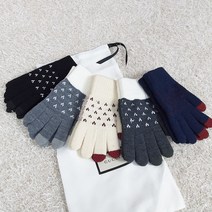 1+1 울 따숨 하트 겨울 방한왕기모 스마트폰 터치장갑, 그레이