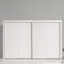 대도갤러리 키높이 클래시 12자 슬라이딩옷장, 09) 라인-화이트(무광)