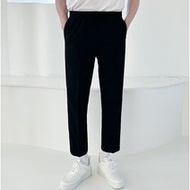 홈카롱 남자 슬랙스 바지 스판 여름용 밴딩 구김 9부