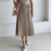 코코블랑 이중리본 밴딩 롱스커트