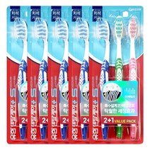 유한덴탈케어 센서티브 2단배열모 칫솔 2+1개입 X 5개