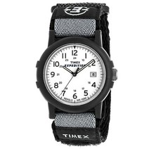 Timex 남성용 익스페디션 캠퍼 시계 아날로그 쿼츠 블랙/화이트 T49713