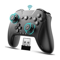 PCTeslaSteamLaptopAndroidTV스위치폰iPadMac용 컨트롤러 백본트리거 키 Bluetooth 무선 게임 2.4G 어댑터 듀얼 진동 조이스틱 게임패드 컴퓨터 원격, 검은색 컨트롤러(2.4 포함)g