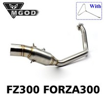 혼다 FZ300 FORZA300 FORZA FZ 300 바이크 오토바이 배기 중간 링크 프론트 파이프 스테인레스 스틸 레이싱 수정 된 탈출 모토, [01] 1pc, 01 1pc