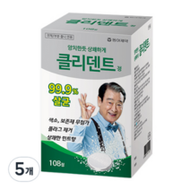 동아제약 클리덴트 정 틀니 세정제 (치아교정기 세정가능), 108정, 60개