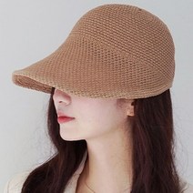 이코마켓 국산 햇빛차단 고급 밀짚 벙거지모자 챙넓은 니트짜임 봄 여름 여성모자 벨크로 보넷모자 버킷햇