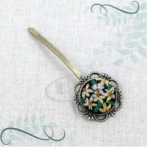 토이앤스티치/자수용/플라워 머리핀/프랑스자수/퀼트/당일발송, F60 - 플라워 머리핀, 1개