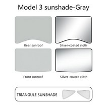 테슬라 모델 3 차양 모드 Y 지붕 그늘 3 Y 태양 보호 선 루프 윈드 실드 스카이 라이트, [03] Model 3 gray set