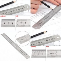 20cm 쇠자 휴대용자 막대자 인치 센티미터 눈금자