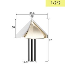 Tideway-V-타입 목공 밀링 커터 카바이드 CNC 라우터 비트 V 그루브 목재 MDF 절단 슬로팅 조각용, V00101