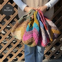 뜨개부엌 [코바늘가방만들기] 벨벳그레니백 (벨벳1롤 + 코바늘10/0호 + 도안+동영상QR) (가방아님), 블루베리