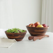 그레인 우드 샐러드볼 (2size), (L), 1개