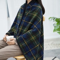 고3 수험생 독서실용 단추달린 체크 망토담요 체온조절 펜션 막사