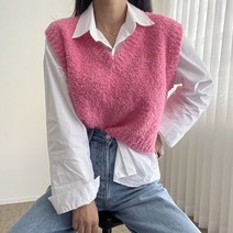 에이치스 촉감대박 보들보들 부클 크롭 루즈핏 깜찍 베스트 조끼